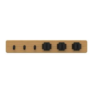 MODE 3 Hooks And 3 Grips On Bamboo Board Hook Rack