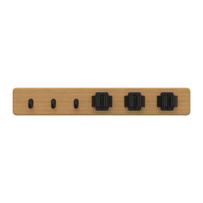 MODE 3 Hooks And 3 Grips On Bamboo Board Hook Rack