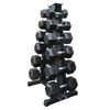 210kg - 6 Pair Hex Rubber Dumbell Weight Set With Large 5_6p Rack