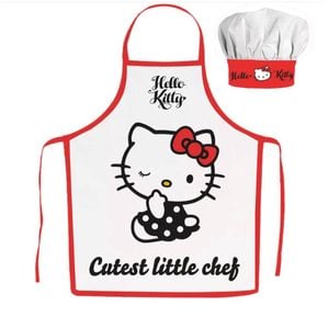 Hello Kitty Cutest Little Chef Kids Baking Apron And Chef's Hat Set
