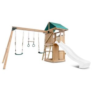 Lifespan Kids Montrose Swing Set & Play Centre with 2.2m White Slide 
