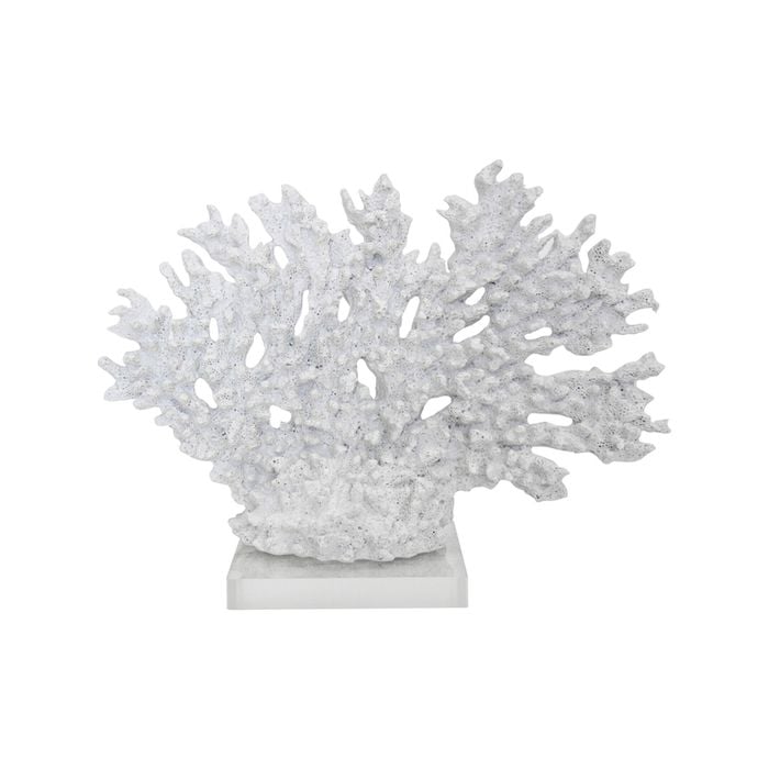Decorative Polyresin/Acrylic 26cm Branches Coral Home Decor - White