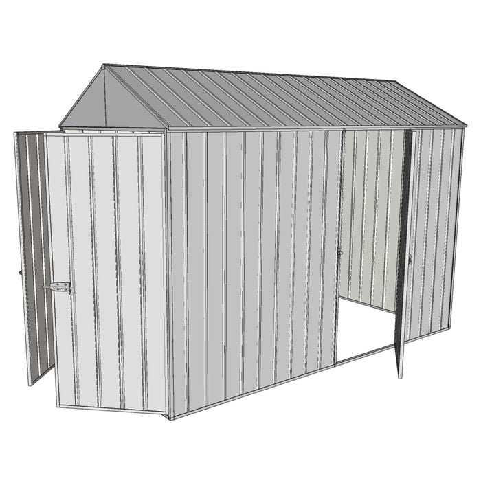 Build-a-Shed 1.5 x 3.0 x 2.3m Single Hinged Side Door Gable Shed - Zinc