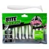10 Pack of 3 Inch Bite Science Kick Minnow Soft Plastic Lures - Glow White