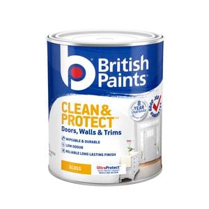 British Paints White Gloss Clean And Protect Interior Paint - 1L