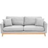 Sarantino 3 Seater Faux Velvet Sofa Bed Couch Furniture Light Grey