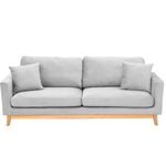 Sarantino 3 Seater Light Grey Velveteen Sofa Bed