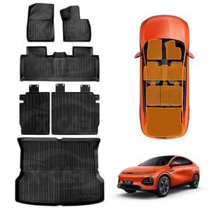 Floor Mats Boot Liner Set for XPeng G6 2024-Onwards All Weather Cargo Kick Mats Back Seat Protector