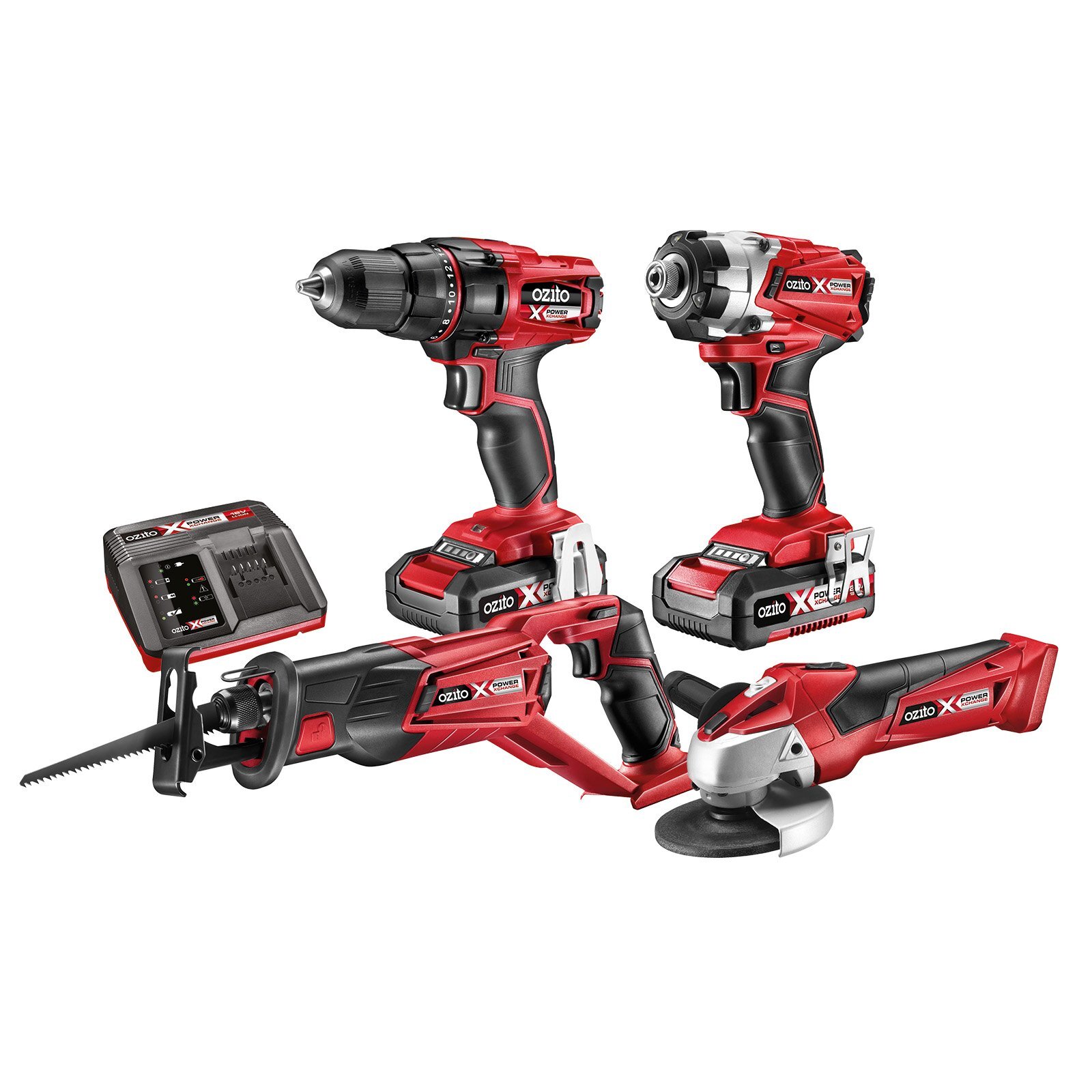 Ozito PXC 18V 4 Piece Power Tool Starter Kit