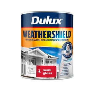 Dulux 1L Vivid White Semi Gloss Weathershield Exterior Paint