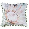 Bianca Helensvale Square Velvet Cushion Pillow 43x43cm White Floral