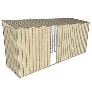 Build-A-Shed 1.2 x 4.5 x 2.0m Skillion Single Sliding Side Door Shed - Cream
