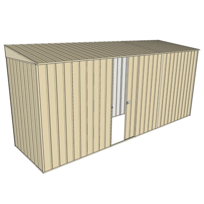 Build-A-Shed 1.2 x 4.5 x 2.0m Skillion Single Sliding Side Door Shed - Cream