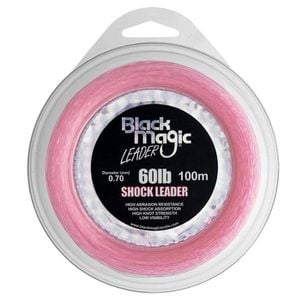 Black Magic Pink Shock Monofilament Fishing Leader 80lb