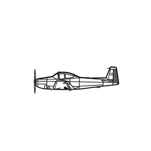 Ignite Laser North American L-17 Navion - Classic Light Utility Aircraft Silhouette Metal Wall Art Rustic Metal 47 inch - 120 cm