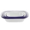 Falcon 5 Piece Oblong Pie Dish Set White & Blue