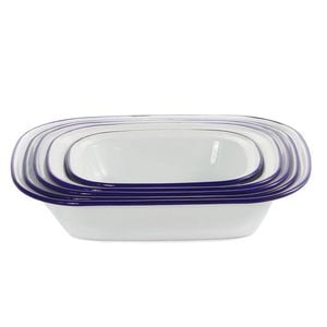 Falcon 5 Piece Oblong Pie Dish Set White & Blue
