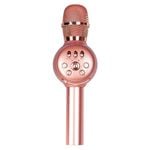 Laser Wireless Bluetooth Rechargeable LED Karaoke Microphone - Rose Gold