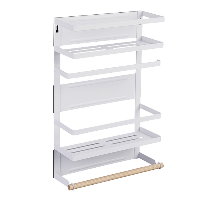 ADIVO Magnetic Fridge Storage Shelf with Paper Towel Holder Kitchen Spice Rack Organiser