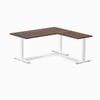 Desky Fixed Height American Rustic Pine Softwood L-shape Office Desk 1500x1550mm White Frame
