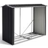 Plantcraft Galvanised Steel Firewood Storage Garden Shed, Anti Corrosion Frame, Gloss Black Powder Coat Finish, Pitched Roof