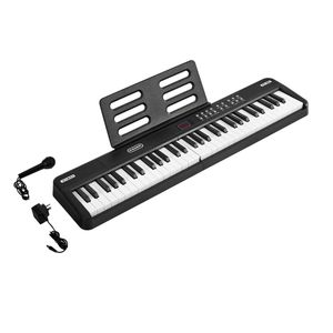 Mazam 61‑Key Foldable Electronic Piano Keyboard Portable Microphone for Beginner
