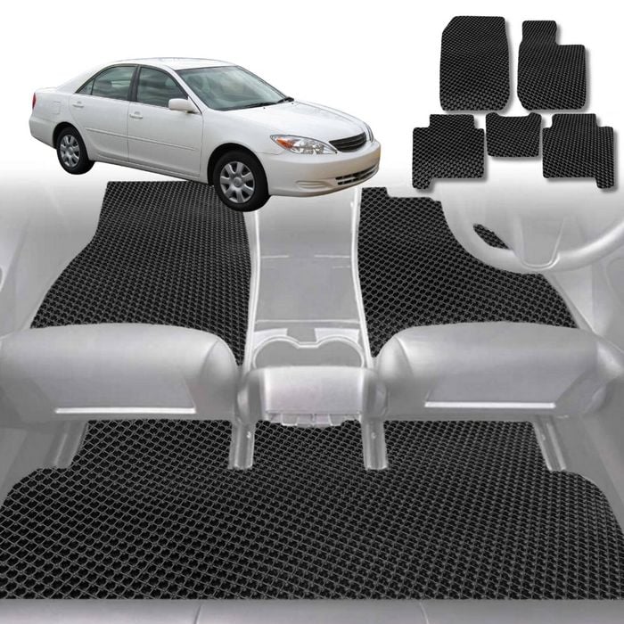 6D Diamond Car Floor Mats for Toyota Camry (XV30)2002-2006-Full Set-Black-Outback GT
