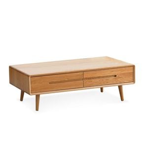 MIUZ Coffee Table Drawer Storage Wooden Organizer TV Stand Entertainment 120cm