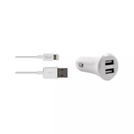 3sixT xCar Charger 3.4A + Lightning Cable 1m - White