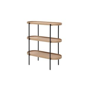 Seek and Ramble Cleo 3 Tier 90cm x 98cm Bookshelf Natural Ash & Black