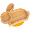 Tiny Dining Bamboo Rabbit Baby Feeding Plate with Suction Cup