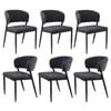Artiss Dining Chairs Set Of 6 Linen Fabric Soft Upholstered Chairs Charcoal