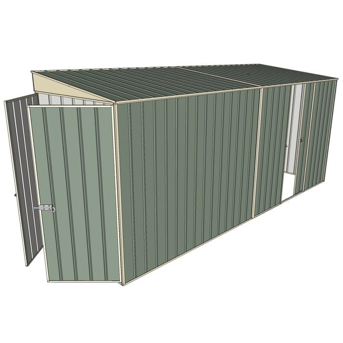 Build-a-Shed 1.5 x 4.5 x 2m Single Sliding Side Door Skillion Shed - Green