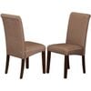 Linda Dining Chairs Set of 2 - Light Brown Linen Fabric
