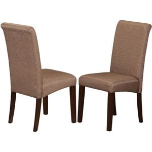 Linda Dining Chairs Set of 2 - Light Brown Linen Fabric