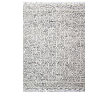 Aura Flatwoven Designer Wool Rug 6237 - Ivory/black - 160x230cm