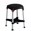 King Rotating Round Stool with Tray, Height Adjust, Black, No Cushion - Black | None