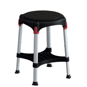King Rotating Round Stool with Tray, Height Adjust, Black, No Cushion - Black | None