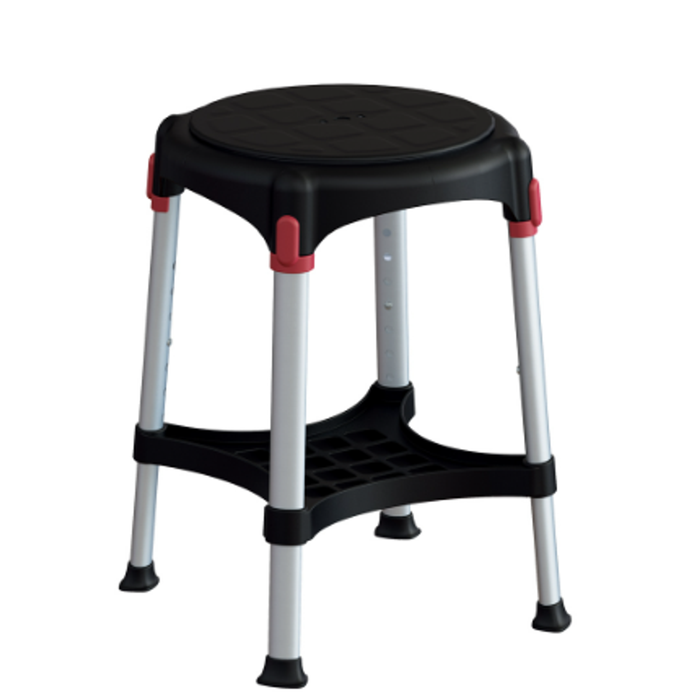 King Rotating Round Stool with Tray, Height Adjust, Black, No Cushion - Black | None