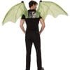 Dragon Wings Costume Accessory, Mechanical Green Scaled Wings for Kids & Adults, One-Size