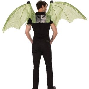 Dragon Wings Costume Accessory, Mechanical Green Scaled Wings for Kids & Adults, One-Size