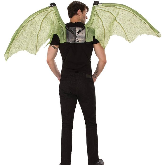 Dragon Wings Costume Accessory, Mechanical Green Scaled Wings for Kids & Adults, One-Size