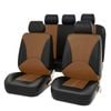 Catzon Full Set Leather Car Seat Covers Fit For Most Sedans Suvs Pickup Trucks-brown