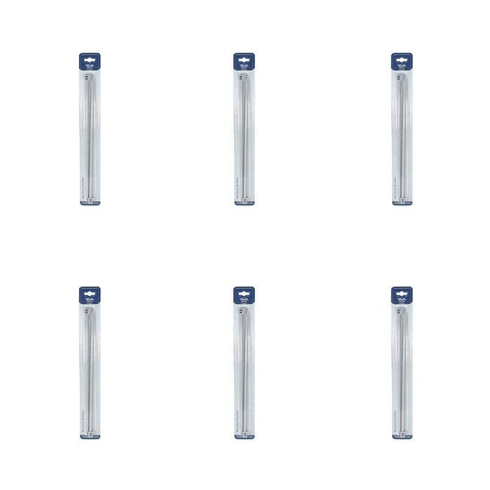 6pk Malli Aluminium/plastic Knitting Needles Yarn Crafting Tool 8mmx35cm Grey
