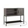 Costway Modern Kitchen Sideboard Cabinet W/ Power Outlets & Usb Ports Grey