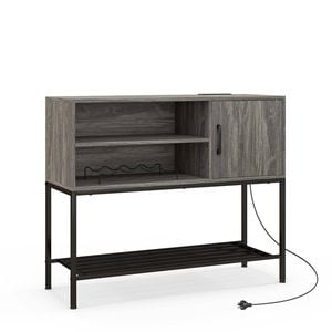 Costway Modern Kitchen Sideboard Cabinet W/ Power Outlets & Usb Ports Grey