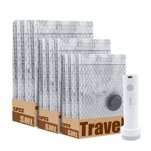 Catzon 15Pcs Vacuum Bags with Rechargeable Air Pump
