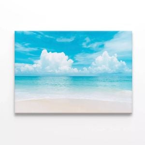 Tropical Beach with Blue Sky  Print 100% Australian Made 150 x 100cm  (Stretched)
