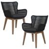 Stud Set of 2 Rope Outdoor Dining Chair with Solid Eucalyptus Timber Wood Frame