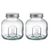2PK Ladelle Eco Recycled Rustico 350ml Clear Storage Jar Bottle Glass Container